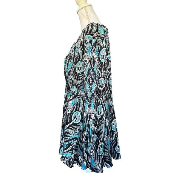 Vintage Alberto Makali Size XL Multicolor Lace Trim Long Sleeve Top Blouse - Picture 5 of 11